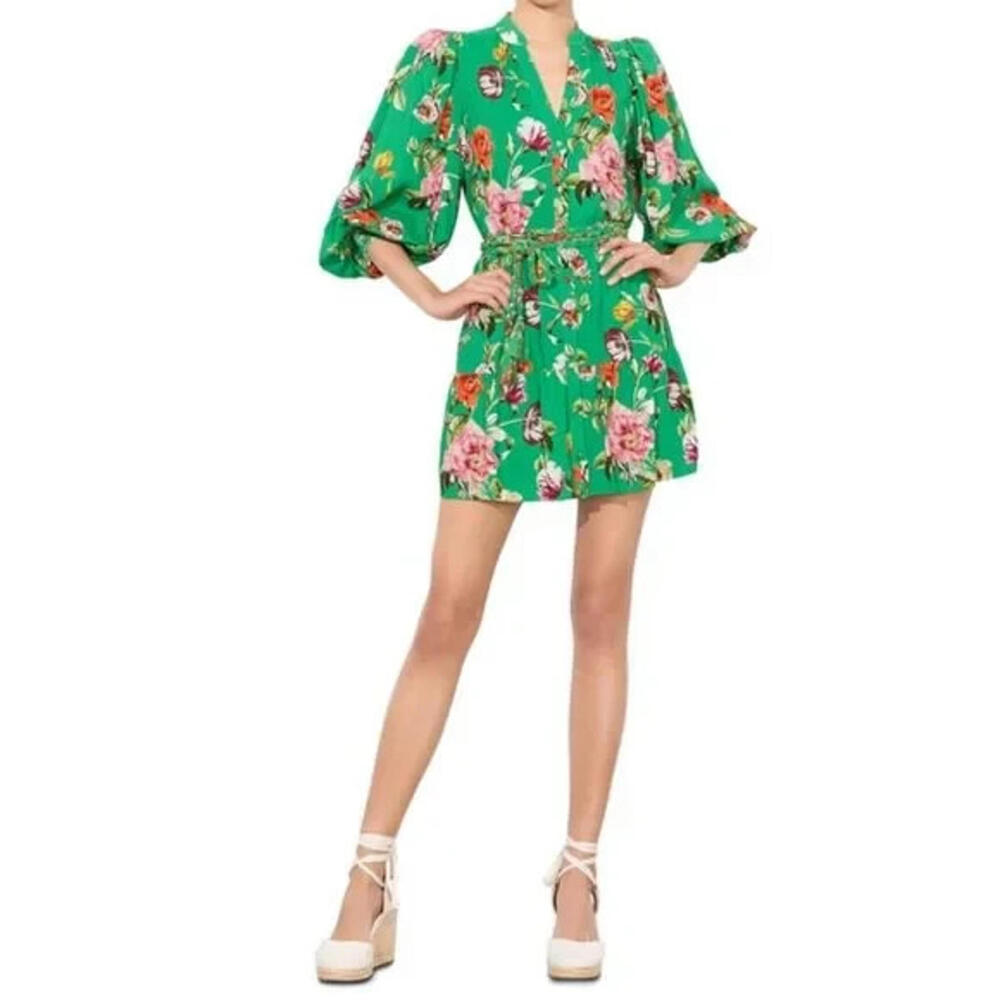 NEW, Alice + Olivia Antonette Button Front Dress in Green Sz 10 #MD1408 - Picture 3 of 11